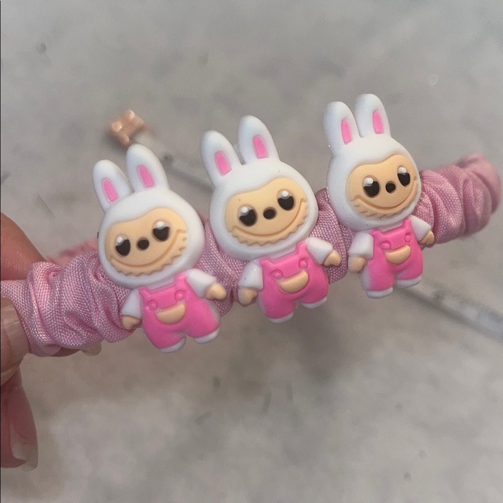 Pink monster cartoon labubu Headband for Kids or adults